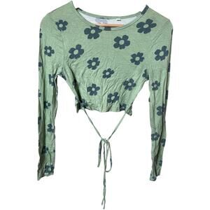 Pacsun Women Top Floral Print W/ String Size Small